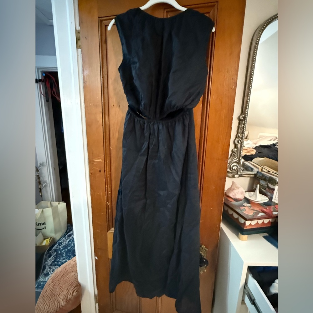 Faithfull the Brand Black side cut Dress